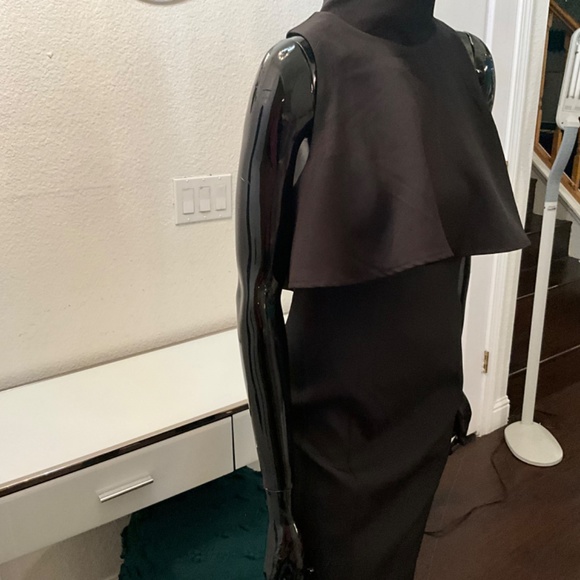 NWOT SEXY SLEEVELESS PENCIL STYLE DRESS W/ BELERO FLOW ATTACHED TOP L ♥️♥️♥️ - Picture 3 of 16